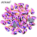 17*28mm Top Quality Large Sewing Resin Strass Applique Rose Purple AB Crystals Stones Flatback Sew on Drop Rhinestone for Dress