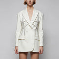Wholesale 2026 Spring Light Luxury Rhinestone Decorative Suit Jacket Mid-length Fashionable Waist Women's Suit