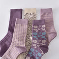 Wholesale New Fashion Mid Tube Warm Socks for Women Breathable Cotton Knitted Absorbent Cuff Purple Autumn Winter High Tube Warm