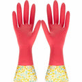 Household Kitchen Washing Cleaning Reusable Warm Fleece Thickened Electrostatic Flocking Winter Laundry Rubber Latex Gloves