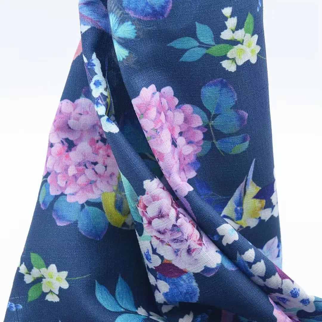 75D Polyester Bamboo Joint Shifon Fabric Luxury Thin Custom Print 2-Way Stretch Silky Chiffon for Lining Custom Print 2 Ways