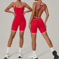Women Workout Sportswear Gym Clothing Fitness Jumpsuits Yoga Set High Waist Leggings Sports Suits