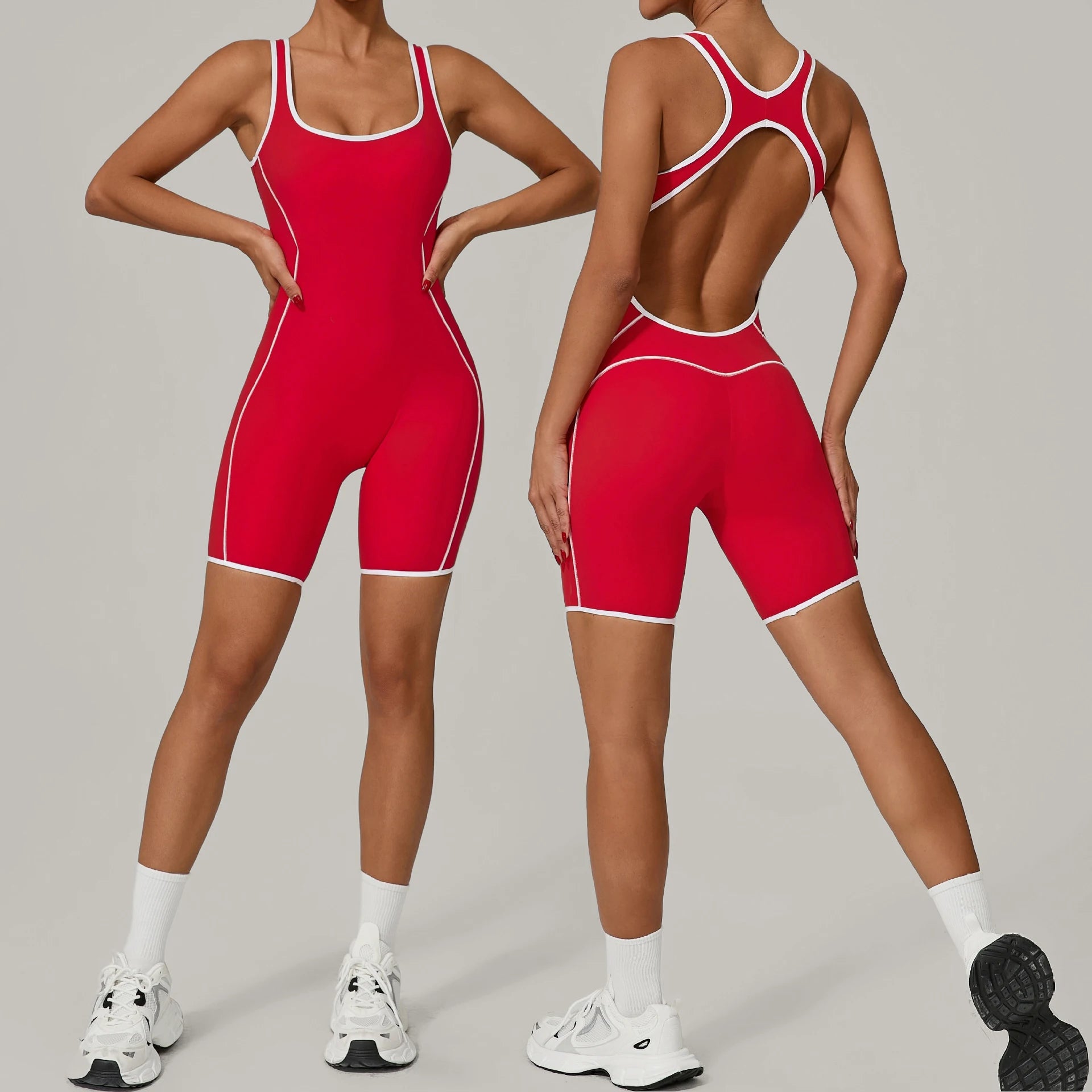 Women Workout Sportswear Gym Clothing Fitness Jumpsuits Yoga Set High Waist Leggings Sports Suits