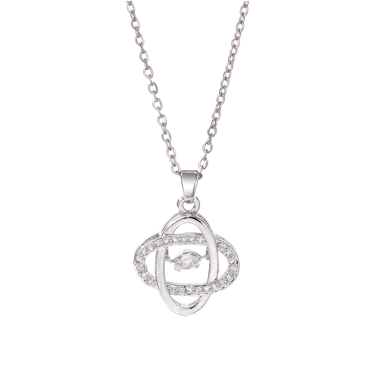 Hot Selling New Korean Trendy Personalized Stainless Steel Rotating Gift Clover Flower Pendant Necklace