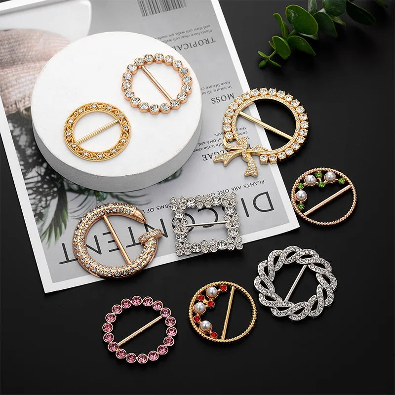 New Shoe Custom Buckles Manufacturer Scarf Diamond Rhinestone Metal Crystal Buckle for Women