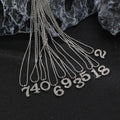 Tarnish Free Gold Plated Arabic Numerals Pendant Stainless Steel Beads Chain Zircon Inlaid Shiny Angel Number Necklace for Women