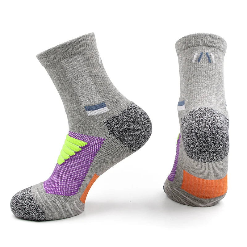 Men's Basketball Socks Thick Cushion Gym Sports Padded Breathable Athletes Digital Printing Knitted Crew for Summer for Children