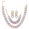 Snow Point Jewelry Set Lovely Clear Round Shape Long Link Chain Acrylic Long Jewelry Sets Rainbow Women's Hiphop 1piece FS 50cm