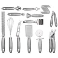 Manjia Kitchen Gadget Set Copper Coated Stainless Steel Utensils BFJM196 Pizza Cutter Whisk Vegetable Peeler Can Opener