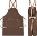 Custom Logo Durable Washed Thickened Work Aprons With Pockets BBQ Kitchen Cooking Woodworking Grill Gardening Canvas Apron
