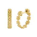 925 Sterling Silver Gold Plated Sweet Daily Wear Petite Flower Huggie Hoop Earring