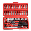 46PCS in 1Hand Tool Sets Hand Mechanic Socket Wrench Set  Tool Kit Socket Set Repair Tool for Cars Motorcycles