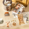 1Roll PET Tape Cat's Workshop Series of Light Retro Handbook Decorative Material Loop Stickers MegaBDM
