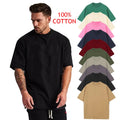Custom 100% Cotton Plus Size Men's Crewneck Short Sleeve T-Shirt Solid Color Breathable and Loose Fit Stylish Formal Design
