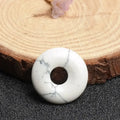 Natural Agate Gemstone Smooth Round Donut Pendant Focal Bead for Necklace Accessories