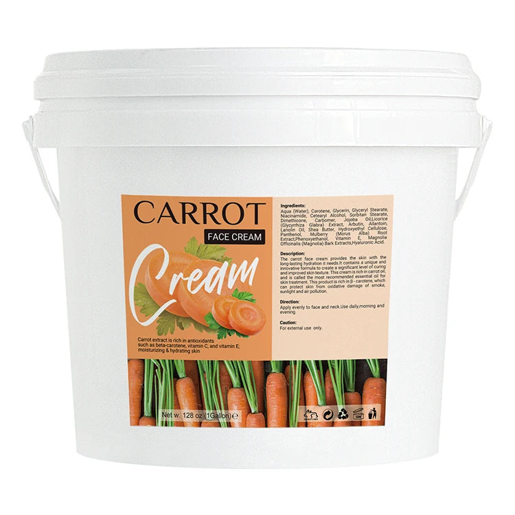 Organic Face Cream Gallon With Carrot Moisturizing Collagen  Kojic Acid Vitamin E Glycerin-for Dry Skin Skincare Beauty