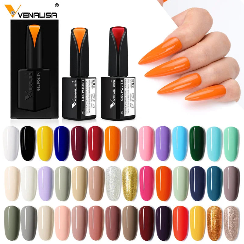 Venalisa 15ml Nail Art Gel Polish for Nails French Tip Manicure Gel Varnish Enamel Lacquer Color OEM Logo UV LED Nail Gel Polish