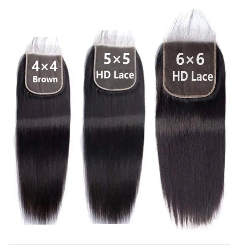 Cuticle Aligned Raw Virgin Hair 4x4 Lace Closure Transparent HD Swiss Lace Thin Closure Peruvian Human Hair Natural Color