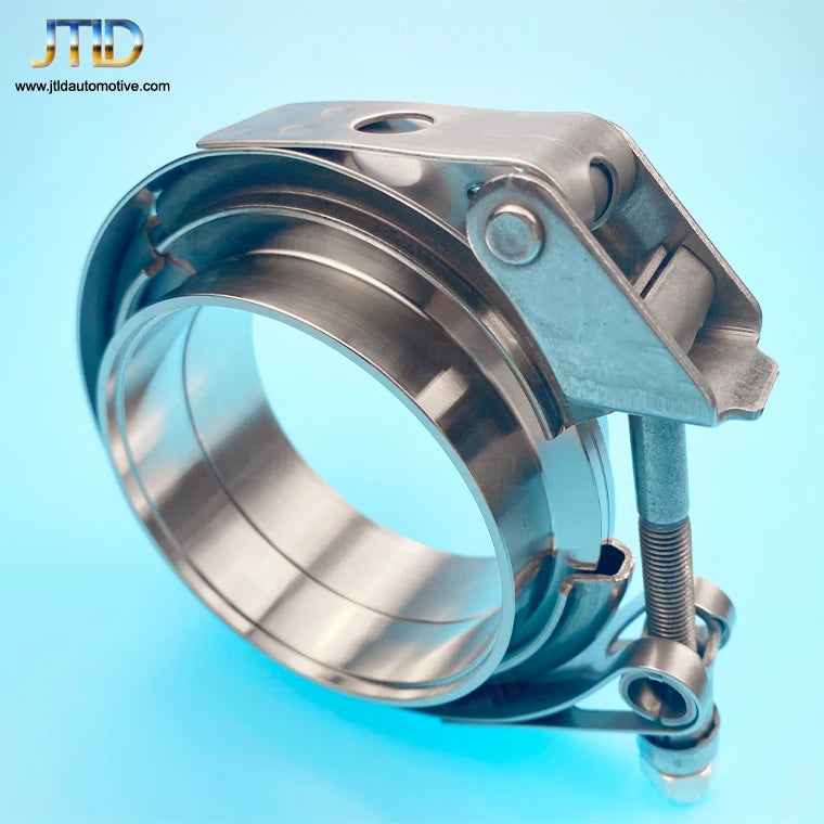 JTLD 2.5" Interlocking V-Band Exhaust Clamps with Male Female Flanges Assemblies