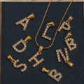 Dreamshow Zircon & Imitation Pearl Initial Letter Charms Stainless Steel Jewelry Gold Plated Earring Charm for Jewelry Making