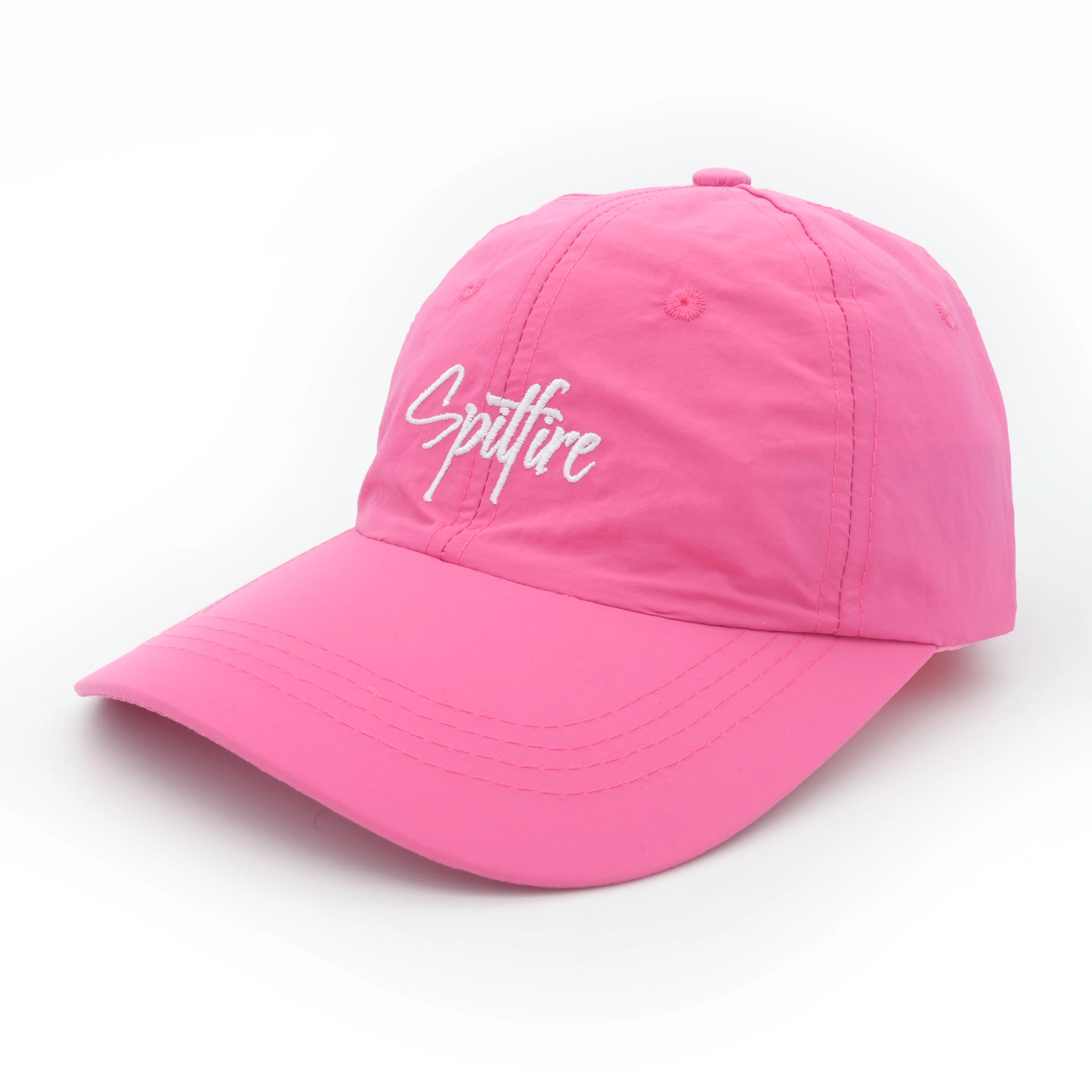 Customized 6-Panel Summer Sport Cap Quick Drying Baseball Hat in Plain Color with Embroidered Logo 100% Polyester