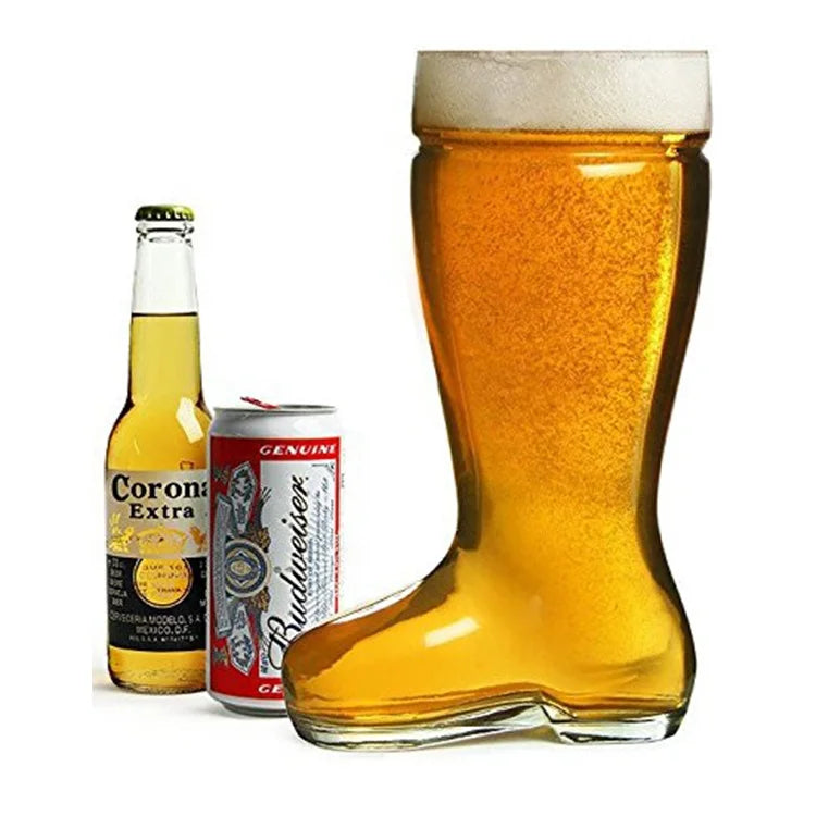 Fancy Bar Personalized Cowboy Boot Shoe Shaped Handmade American Style Soda Lime Glass XC Glassware Beer Glass Mug Handle