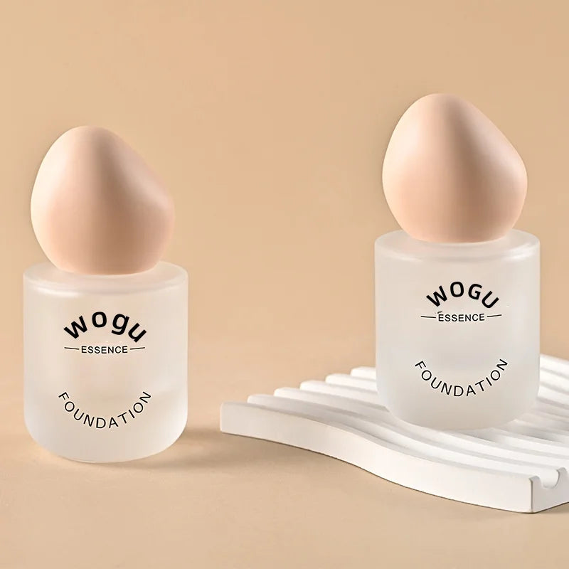 30ml Refillable Glass Serum Lotion Bottle with Pump Unique Cylinder Frosted Glass Bottle  for Liquid Foundation Eye Face Serum