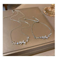 DAIHE Fashion Jewelry New Korean Stainless Steel Bow Necklace Women's Zircon Necklace Bracelet Set