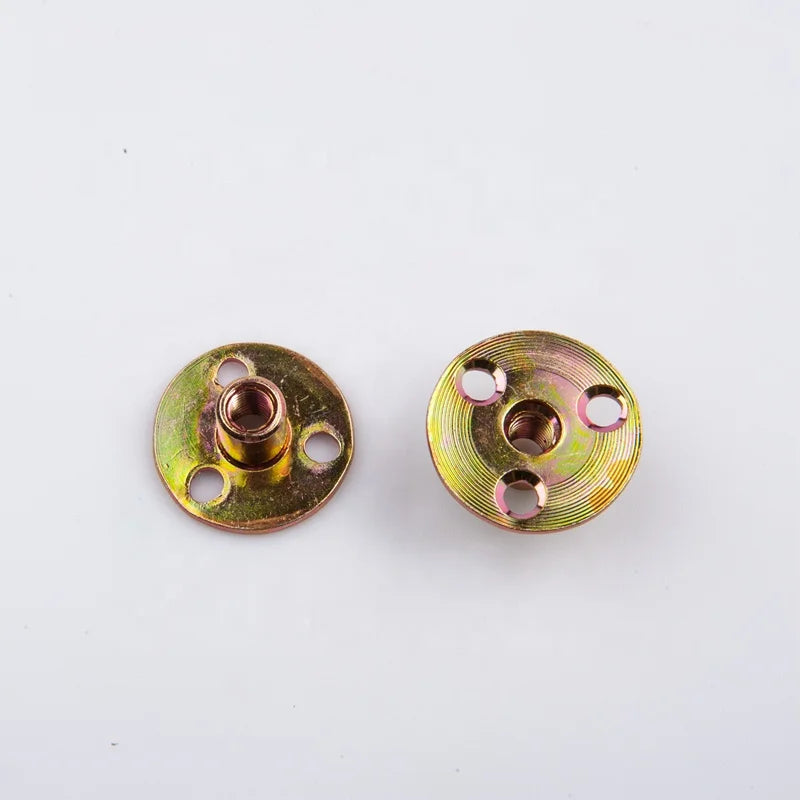 Furniture Carbon Steel Zinc Plated 3 Brad Hole Tee Nut T Type Customized M6 M8