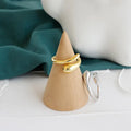 Teardrop Statement Ring for Women in Sterling Silver Comfort Fit Spoon Open Adjustable Ring