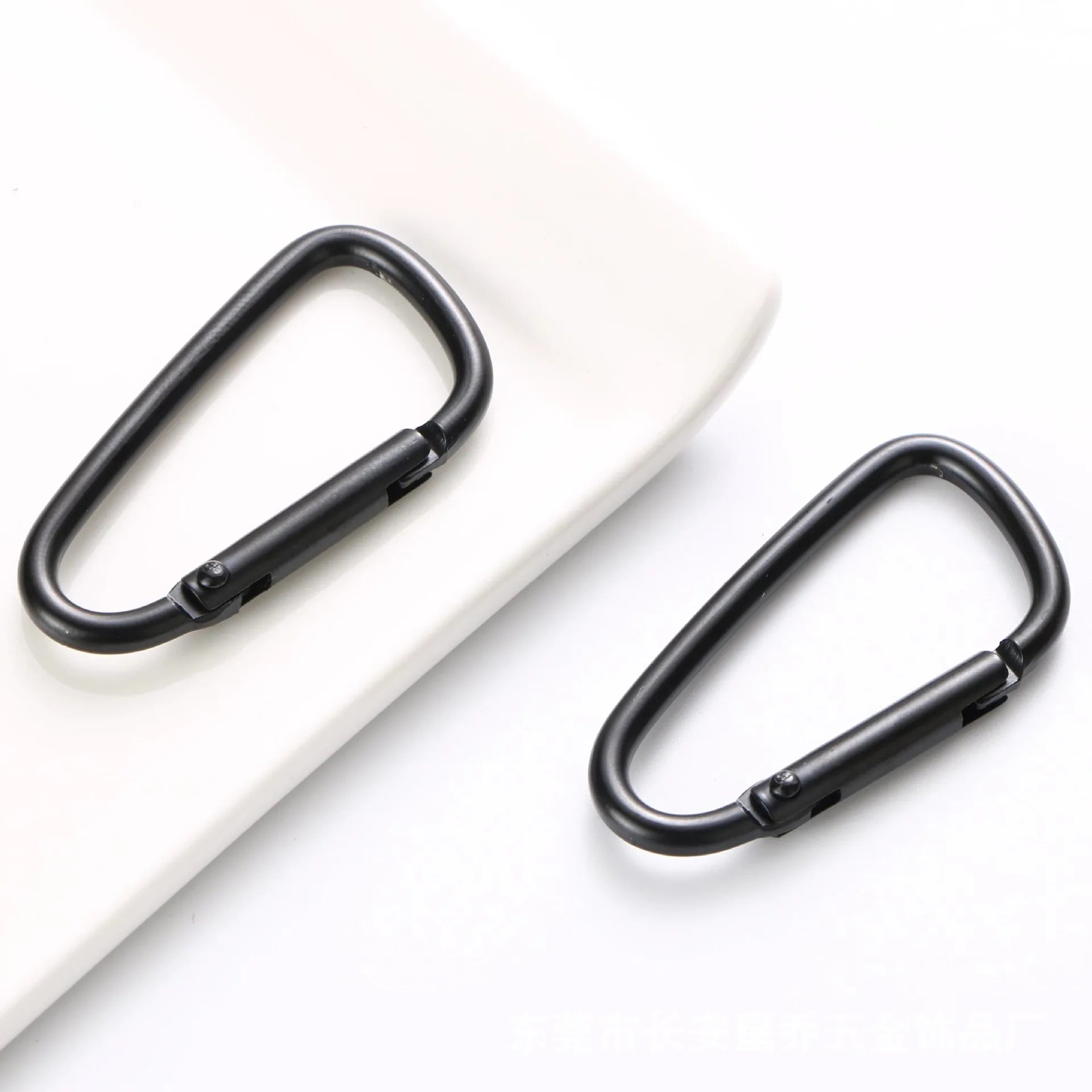 5# Aluminum Alloy D Shape Black Climbing Carabiner Snap Hook Keychain