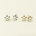 7 mm Nature Freshwater Pearl 925 Silver Stud Earring 925 Sterling Silver Stud Earrings for Wedding
