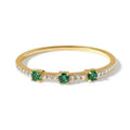 Milskye Fashion Luxury Jewelry Silver 925 18k Gold Plated Cubic Zirconia Emerald Wedding Ring