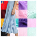 Guangzhou Golden Supplier OEM Soft Stretch Accordion Pleats Read Chiffon Fabric for Scarf/Dress
