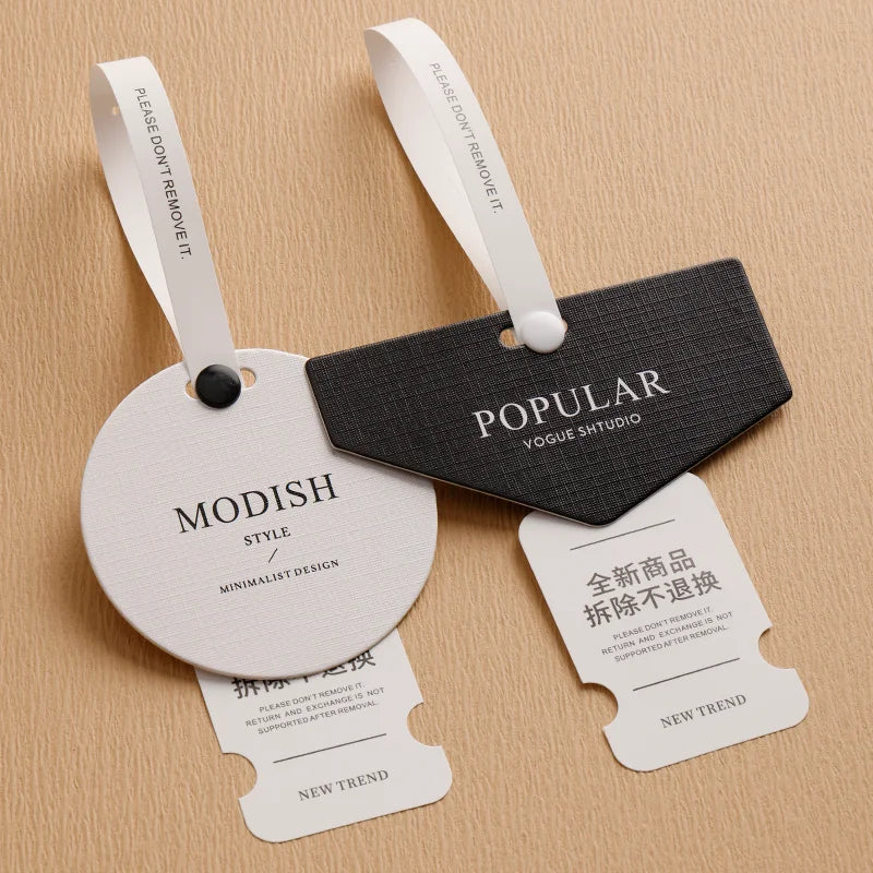 OEM Sustainable Clothing Hanging Labels for Printing Factories Non Tearing Hanging Labels Soft Ribbon Printing Hanging Labels