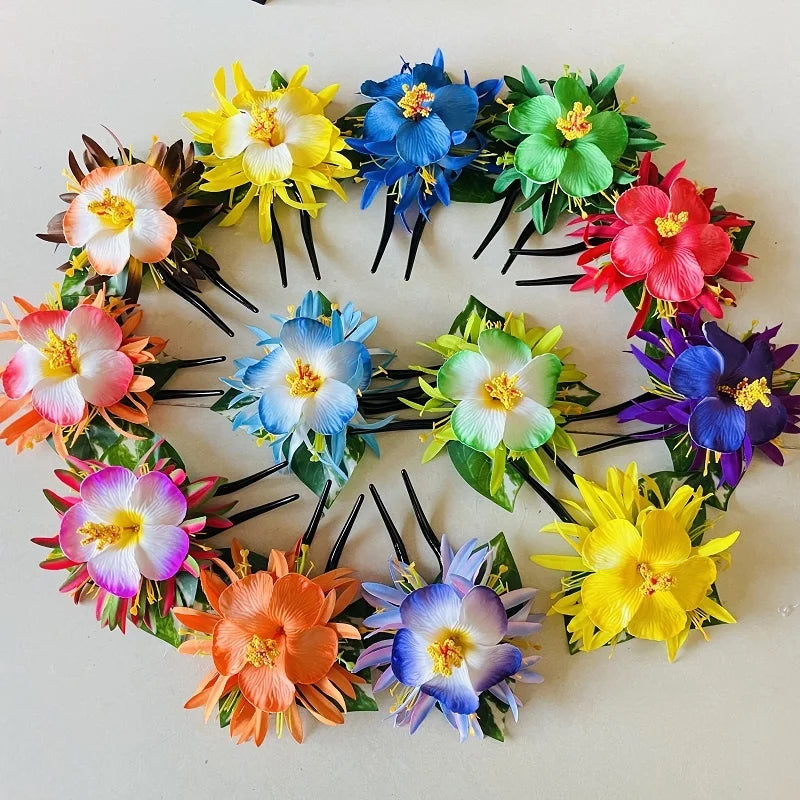 Spider Lily Foam Flower Hair Pick Tropical Hair Decorate Accessories Artificial Island Tiara Ear Accessories