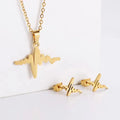 BINSHUO Wholesale Custom Stainless Steel Jewelry Set Heartbeat Electrocardiograph Charm Earrings Stud Pendant Necklace Set Women