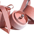 CSMD MOQ 100 Pieces Chinese Manufacturers Wholesale Luxury Jewelry Packaging Corduroy Quality pink Color Round Velvet Ring Boxes