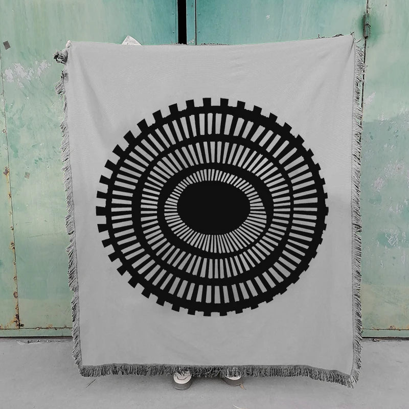 Customizable Boho Cotton Woven Outdoor Blanket-Solid/Floral/Striped/Character Patterns Four Seasons Use Eco-Friendly