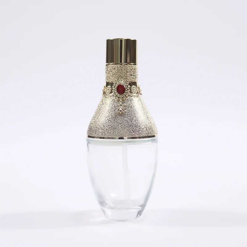 30g 50g 40ml 100ml 120ml Luxury Gold Screw Cap Hot Stamping Wholesale Cosmetic Cream Jar Glass Packaging Skin Care Set
