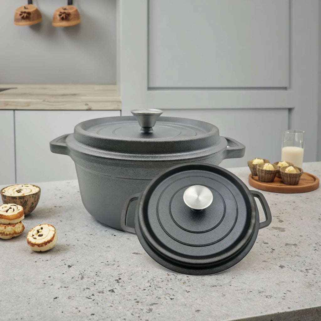 Factory Hot Sale Pre-Seasoned Cast Iron Round Dutch Crock Pot Stock Pot Cast Iron Cooking Pot With Cast Iron Lid