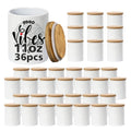 11oz Sublimation Candle Jar Ceramic Holders with Bamboo Lids Sublimation Candle Container RTS US Warehouse in Stock 36pcs/ctn