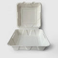Biodegradable To-go Food Containers Sugarcane Restaurant Containers Bagasse Pulp Ecofriendly Disposable Lunch Hamburger Box