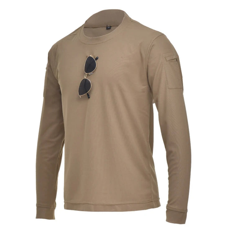 Stock Men's Breathable T Shirt Sport Long Sleeve Tactical Shirt Tactical Outdoor Hunting Hiking Shirt