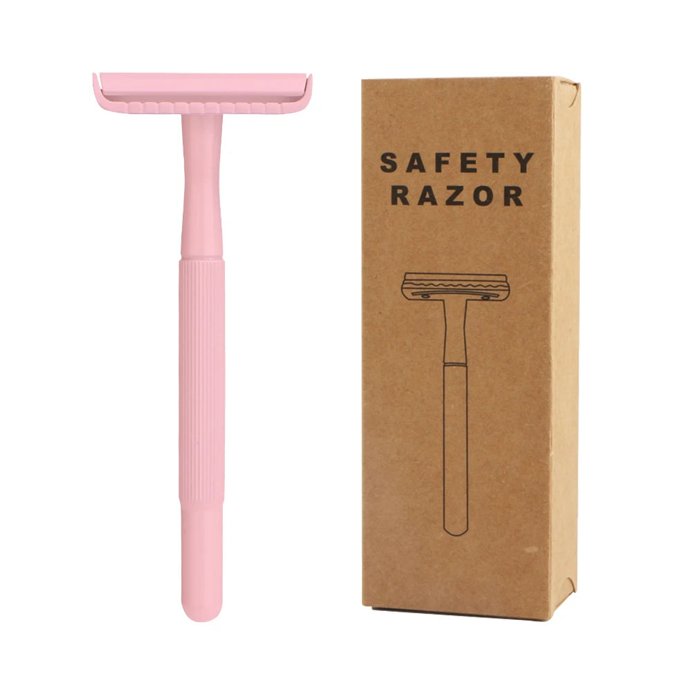 Safety Razor with Double Edge Blade and Long Handle for Womens Shaving Razor for Smooth and Precise Shave