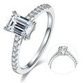 M91 Abiding Fine Baguette Cut Moissanite Diamond Jewelry 925 Sterling Silver Half Eternity Wedding Ring for Engagement