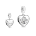 Fit Original Brand Bracelet 925 Sterling Silver Forever in My Heart Dog Paw Bead Charm for Women Jewelry Making Gift 2023