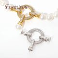 Connectors for Jewelry DIY 18K Gold Plated Zircon Necklace Clasps Pearl Pendant Mounting Findings Fasteners Bracelets