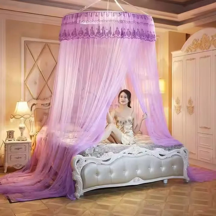 Big Roof New Portable Hanging Lace Dome Round Mosquito Net Indoor Universal Princess Wind Girl Bed Canopy Mosquito Net