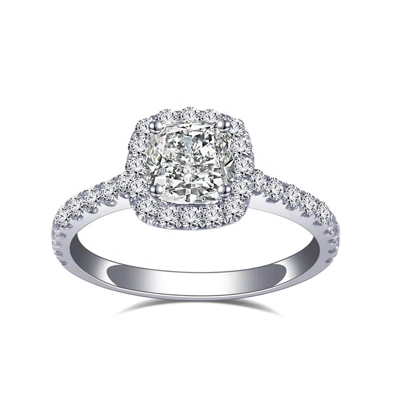 MSR-930 IGI 18K Gold 1.07CT Cushion Cut Lab Diamond Rings Wedding Diamond Engagement Ring
